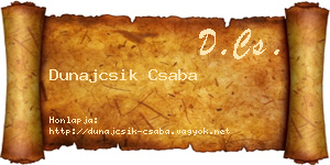 Dunajcsik Csaba névjegykártya